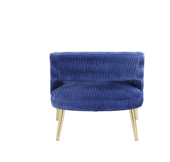 Aistil - Accent Chair - Blue Velvet & Gold Finish ACME 