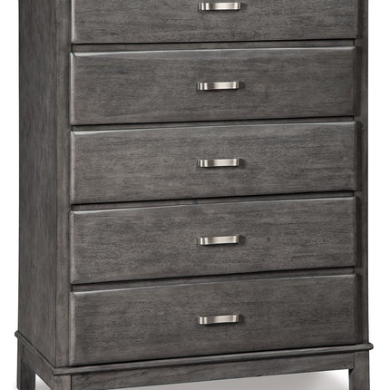 Caitbrook - Gray - Five Drawer Chest Ashley Furniture 