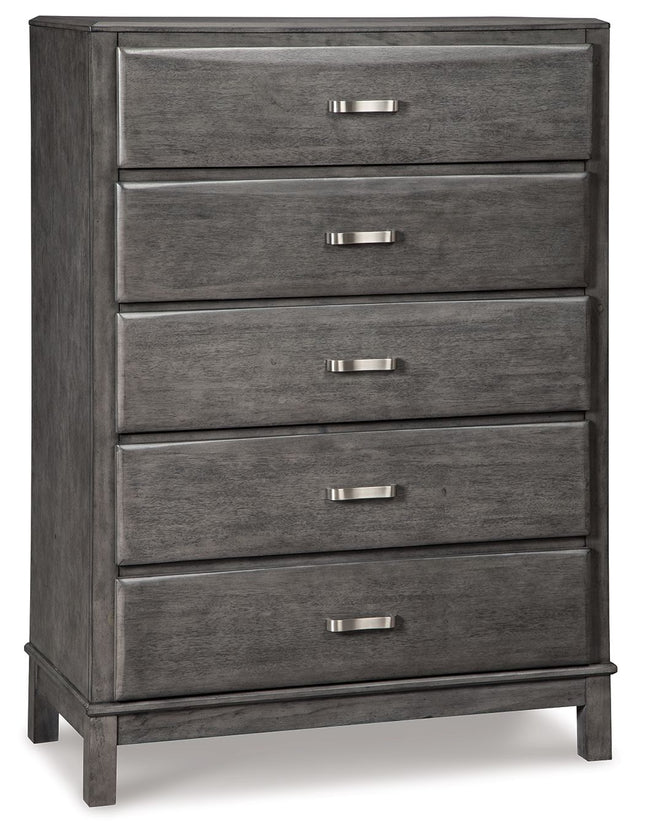 Caitbrook - Gray - Five Drawer Chest Ashley Furniture 