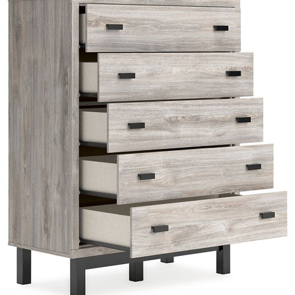 Vessalli - Black / Gray - Five Drawer Wide Chest Signature Design by Ashley® 