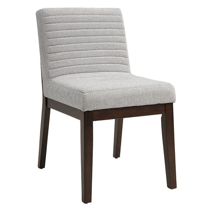 Edwyn - Side Chair (Set of 2) - Gray Fabric & Brown Finish ACME 