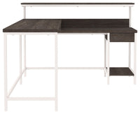 Thumbnail for Dorrinson - White / Black / Gray - L-desk With Storage - Tony's Home Furnishings