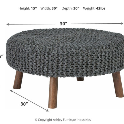 Jassmyn - Charcoal - Oversized Accent Ottoman Ashley Furniture 