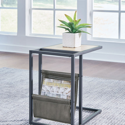 Freslowe - Light Brown / Black - Chair Side End Table With Magazine Basket Signature Design by Ashley® 