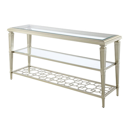 Zaba - Sofa Table - Glass Top & Silver - Tony's Home Furnishings