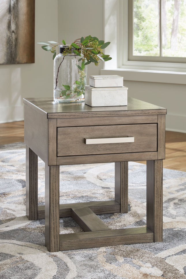 Loyaska - Grayish Brown - Rectangular End Table Signature Design by Ashley® 