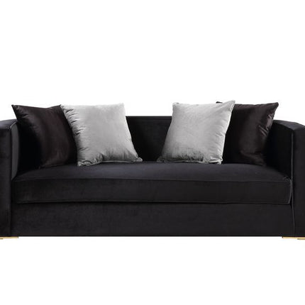 Fergal - Loveseat - Black Velvet & Gold Finish ACME 