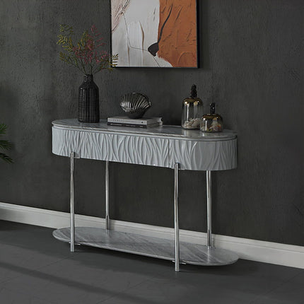 Yukino - Sofa Table - Gray High & Chrome - Tony's Home Furnishings