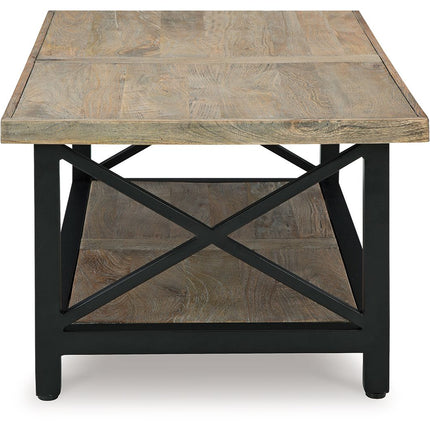 Bristenfort - Brown / Black - Rectangular Cocktail Table Signature Design by Ashley® 