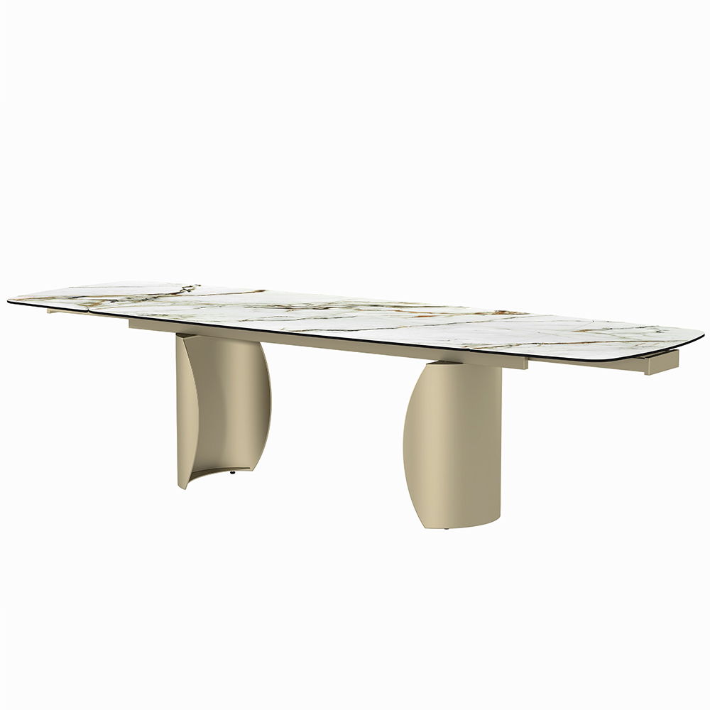 Cora - Dining Table - Ceramic Top & Golden Champange Finish - Tony's Home Furnishings