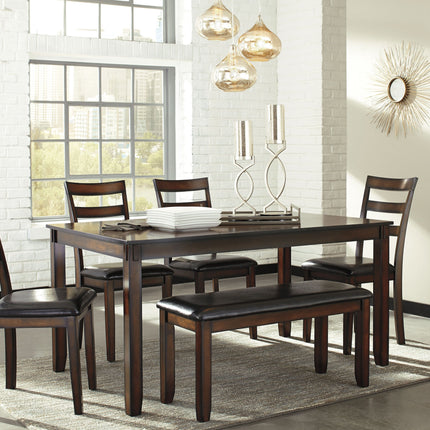 Coviar - Brown - Dining Room Table Set (Set of 6) Ashley Furniture 