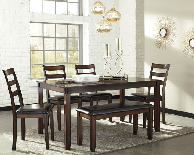 Coviar - Brown - Dining Room Table Set (Set of 6) Ashley Furniture 