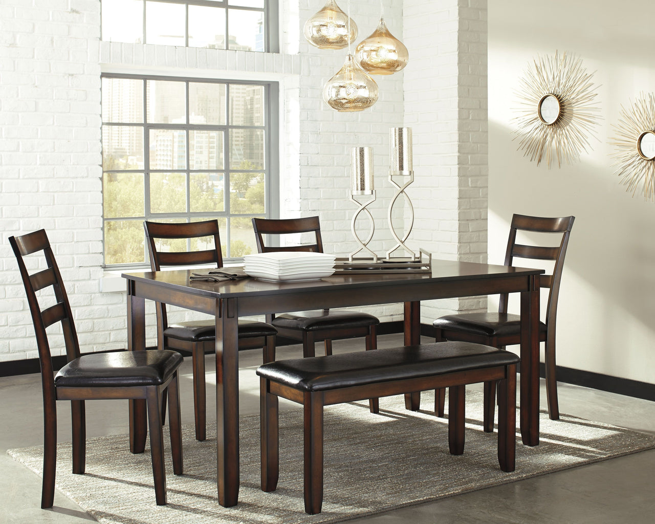 Coviar - Brown - Dining Room Table Set (Set of 6) - Tony's Home Furnishings
