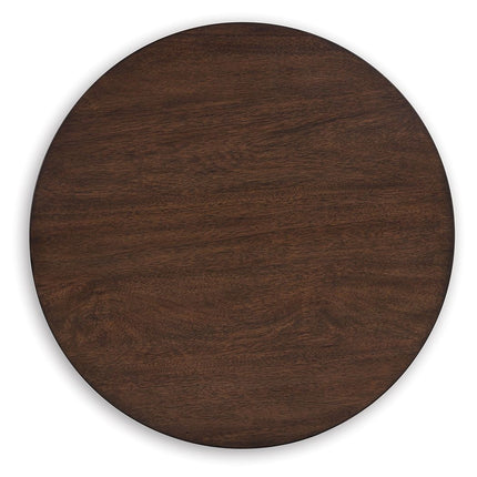 Korestone - Dark Brown - Round End Table Signature Design by Ashley® 