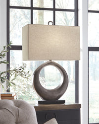Thumbnail for Saria - Antique Silver Finish - Metal Table Lamp - Tony's Home Furnishings