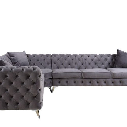 Wugtyx - Sectional Sofa - Dark Grayvelvet - 29" ACME 