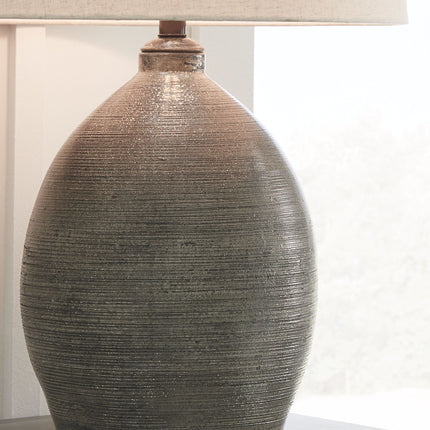 Joyelle - Gray - Terracotta Table Lamp Ashley Furniture 