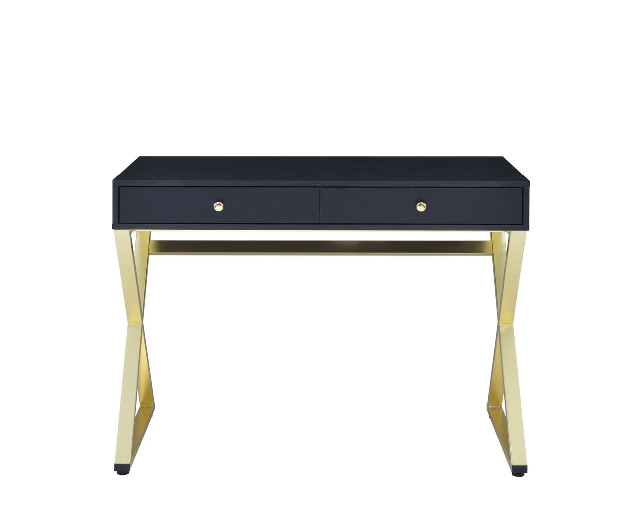 Coleen - Vanity Desk - Black & Brass Finish - 31" - Tony's Home Furnishings