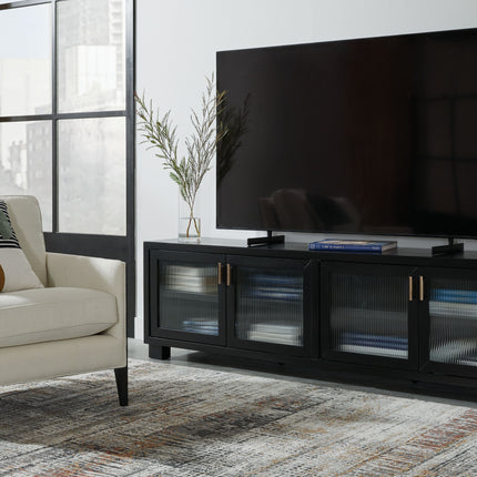 Winbardi - Black - Extra Large TV Stand Signature Design by Ashley® 