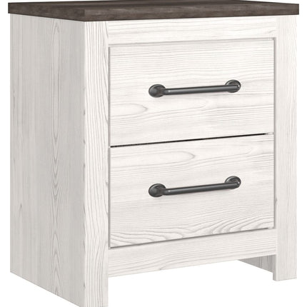 Gerridan - White / Gray - Two Drawer Night Stand Signature Design by Ashley® 