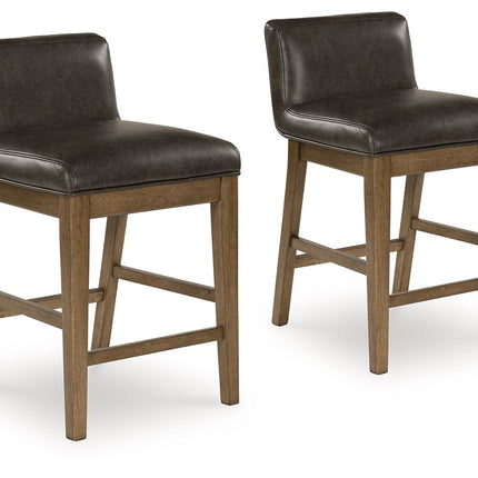 Cabalynn - Two-tone Brown - Upholstered Barstool (Set of 2) Signature Design by Ashley® 