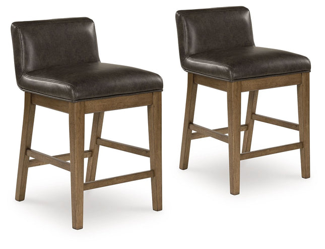 Cabalynn - Two-tone Brown - Upholstered Barstool (Set of 2) Signature Design by Ashley® 