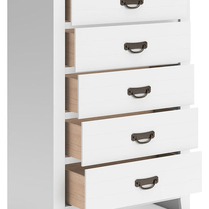 Binterglen - White - Five Drawer Chest Signature Design by Ashley® 