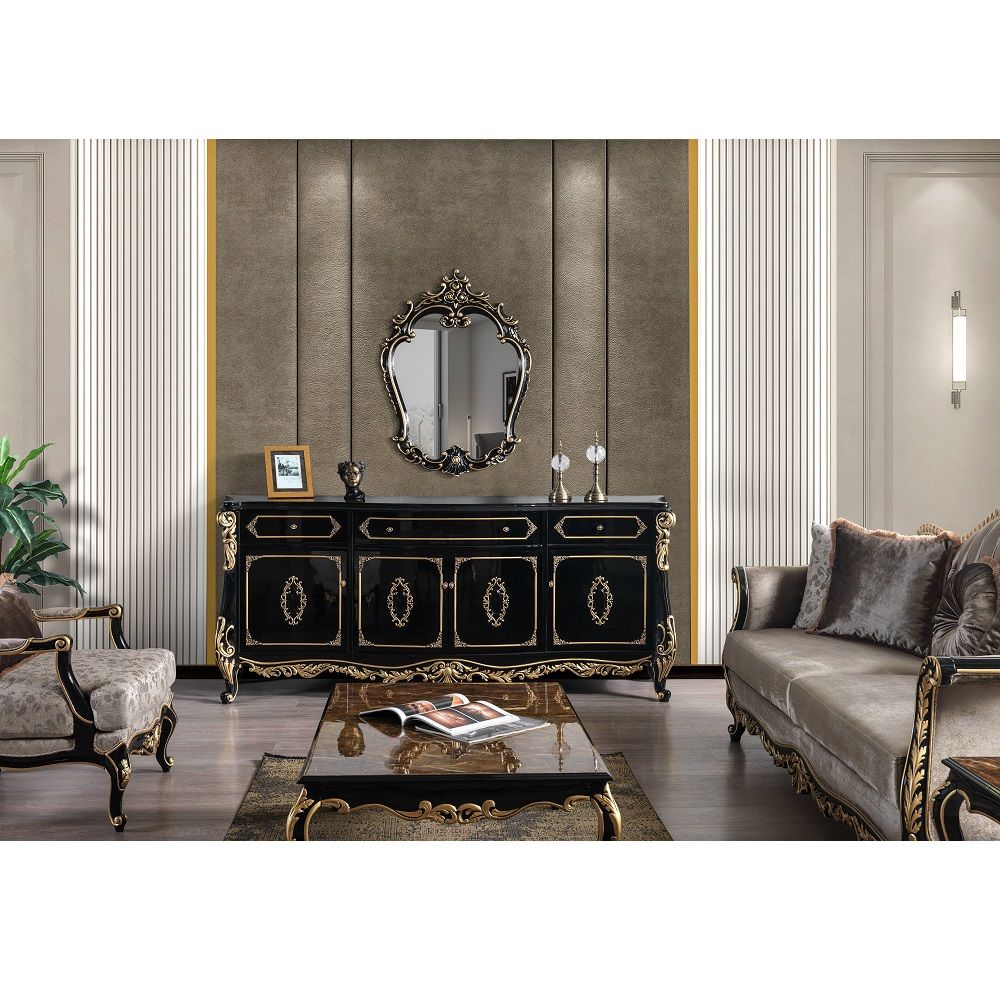 Betria - Mirror - Gold & Black - Tony's Home Furnishings
