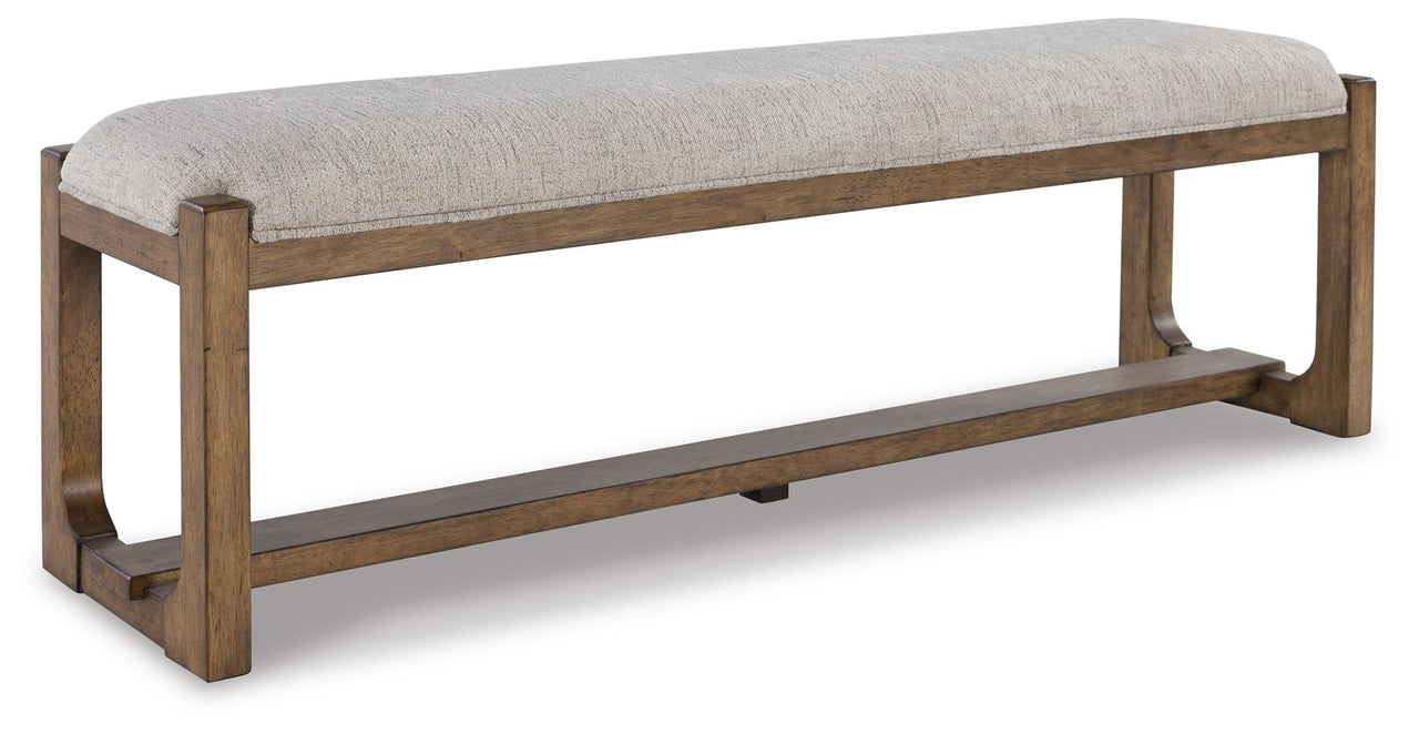 Cabalynn - Oatmeal / Light Brown - Large Uph Dining Room Bench - Tony's Home Furnishings