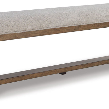 Cabalynn - Oatmeal / Light Brown - Large Uph Dining Room Bench Signature Design by Ashley® 