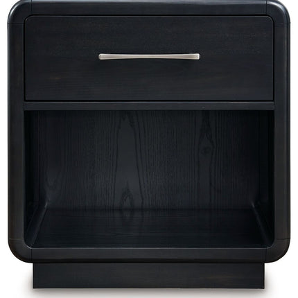 Rowanbeck - Black - One Drawer Night Stand Signature Design by Ashley® 