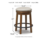 Valebeck - Upholstered Swivel Stool Signature Design by Ashley® 