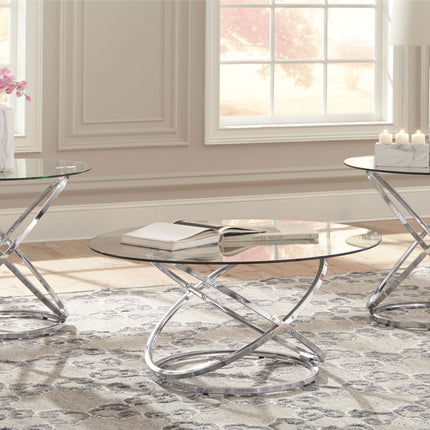 Hollynyx - Chrome Finish - Occasional Table Set (Set of 3) Ashley Furniture 