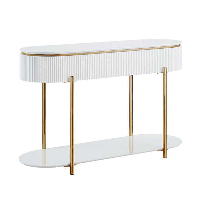 Daveigh - Sofa Table - White High & Gold ACME 