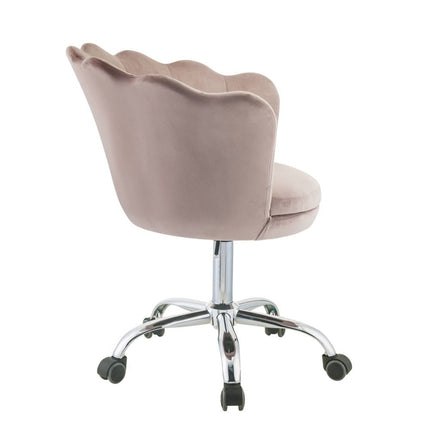 Micco - Office Chair - Rose Quartz Velvet & Chrome ACME 