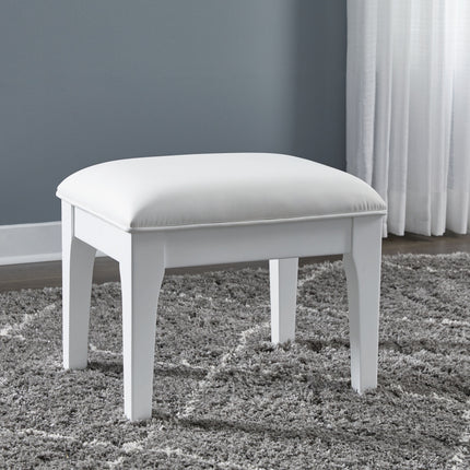 Chalanna - White - Vanity Stool Signature Design by Ashley® 