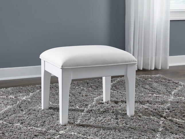 Chalanna - White - Vanity Stool Signature Design by Ashley® 