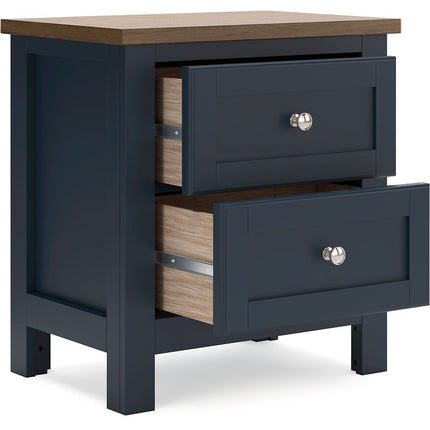 Landocken - Brown / Blue - Two Drawer Night Stand Signature Design by Ashley® 