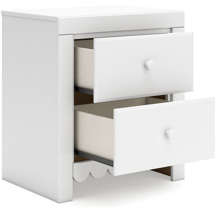 Mollviney - White - Two Drawer Night Stand Signature Design by Ashley® 