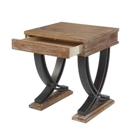 Pellio - End Table - Antique Oak & Black ACME 