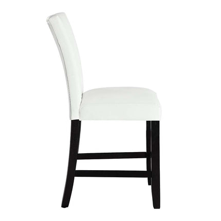 Hussein - Counter Height Chair (Set of 2) - White PU & Black Finish ACME 