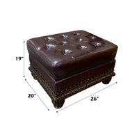 Anondale - Ottoman - Espresso Top Grain Leather Match ACME 