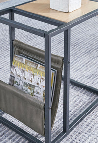 Thumbnail for Freslowe - Light Brown / Black - Chair Side End Table With Magazine Basket - Tony's Home Furnishings