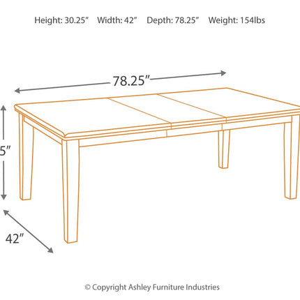 Haddigan - Dark Brown - Rectangular Dining Room Extension Table Ashley Furniture 