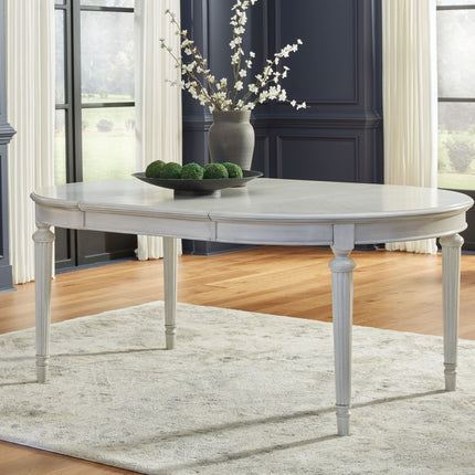 Montelaine - Antique White - Oval Dining Room Extension Table Benchcraft® 