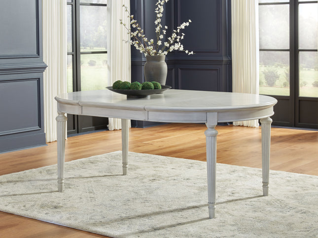 Montelaine - Antique White - Oval Dining Room Extension Table Benchcraft® 