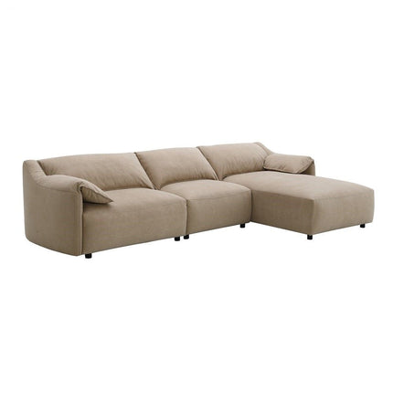 Veata - Sectional Sofa - Light Brown Suede Velvet ACME 