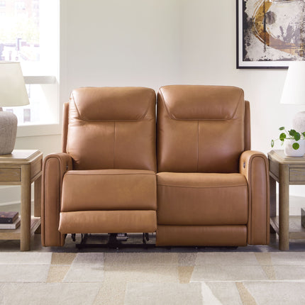 Tryanny - Butterscotch - Power Reclining Loveseat/ Adj Headrest Signature Design by Ashley® 