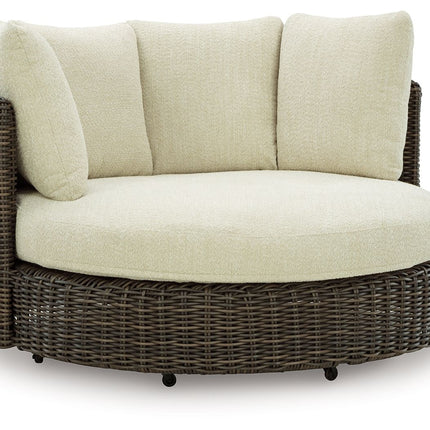 Kimora - Beige / Dark Brown - Swivel Lounge Chair With Cushion Signature Design by Ashley® 