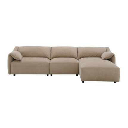 Veata - Sectional Sofa - Light Brown Suede Velvet ACME 